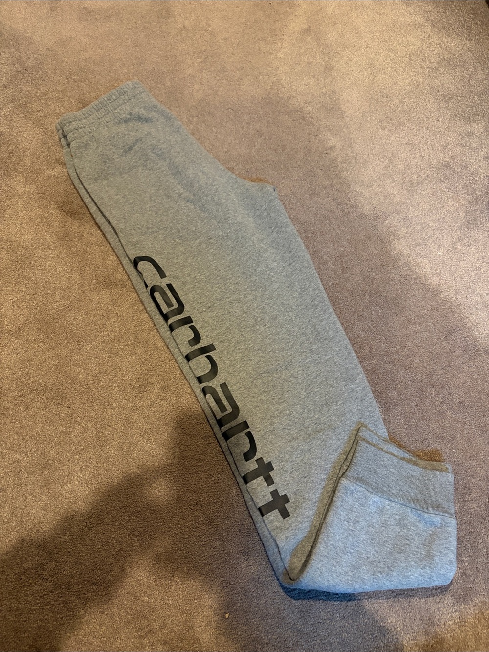 Carhartt Gray Sweat Joggers with Black Side Logo